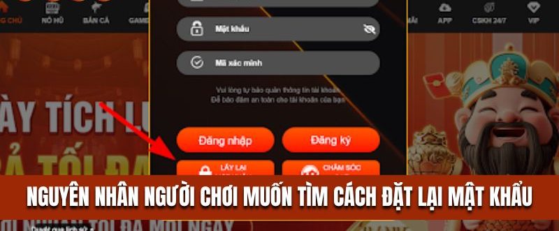 Nguyên nhân người chơi muốn tìm cách đặt lại mật khẩu
