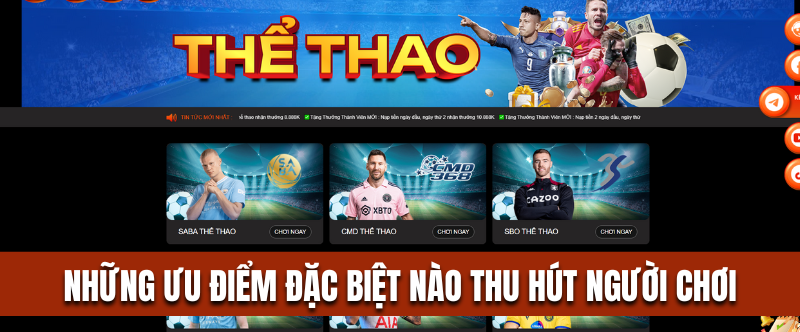 Sảnh chơi game đa dạng cực kỳ thu hút